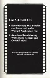 Catalogue of: Revolutionary War Pension and Bounty: Cover