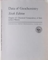 Data of Geochemistry Chapter F. Chemical Composition of Subsurface Waters: Cover