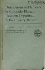 Distribution of Elements in Colorado Plateau Uranium Deposits: Cover