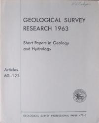 Geological Survey Research 1963: Cover