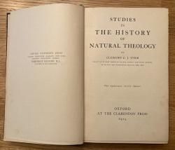 Studies In The History Of Natural Theology: Title page