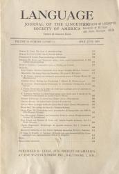 Language Journal of the Linguistic Society of America: Cover