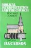 Biblical Interpretation and the Church: Cover
