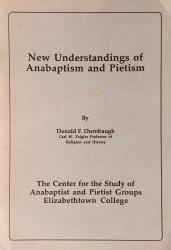 New Understanding of Anabaptism and Pietism: Cover