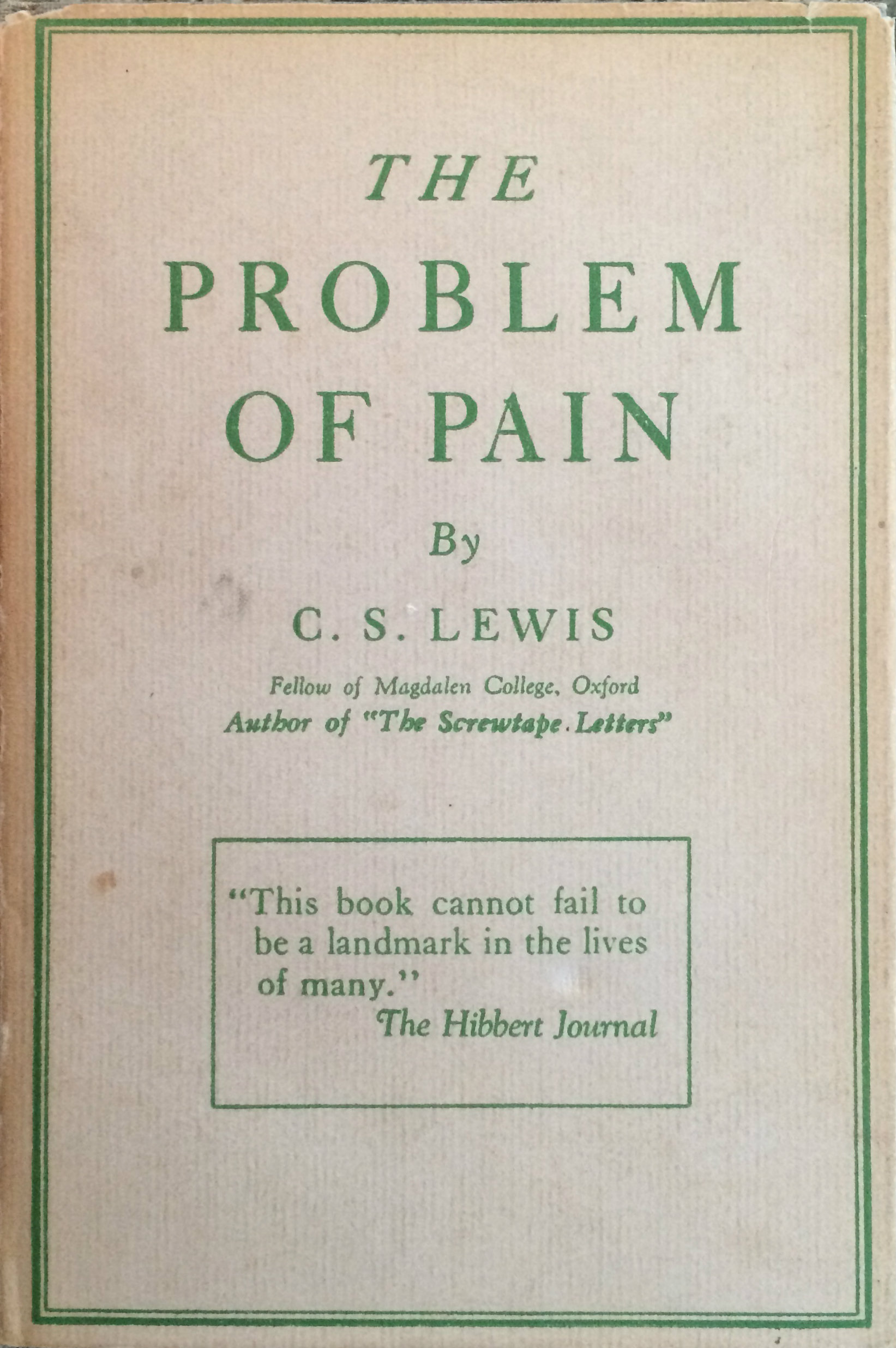 the problem of pain sparknotes